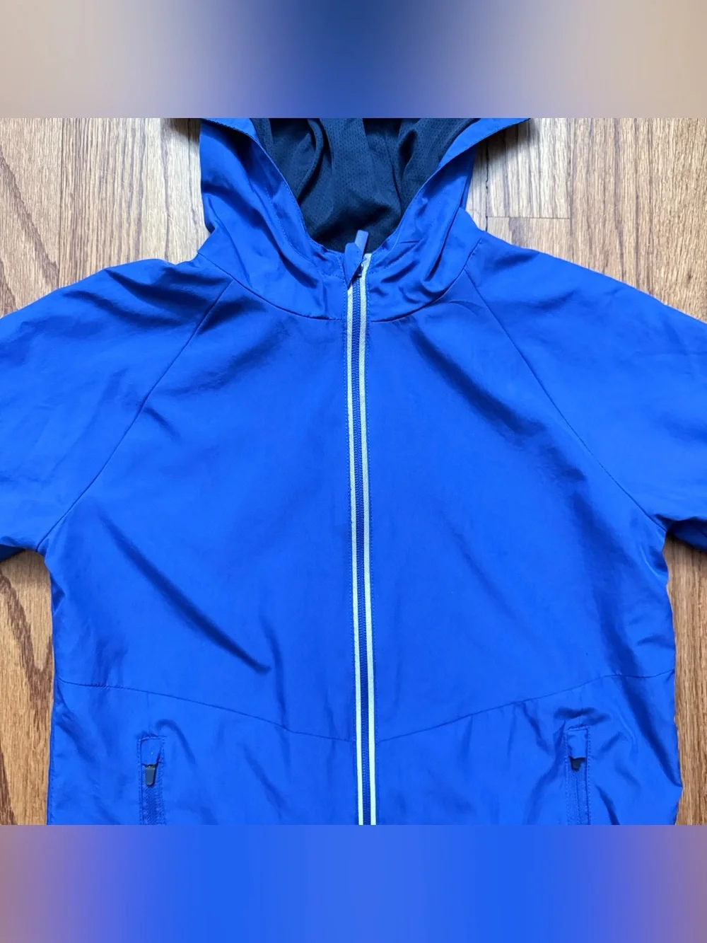 all in motion Blue Hooded Windbreaker Rain Jacket size S Kids
